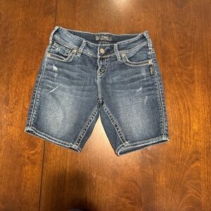Silver Jeans Dark Blue Jean Shorts